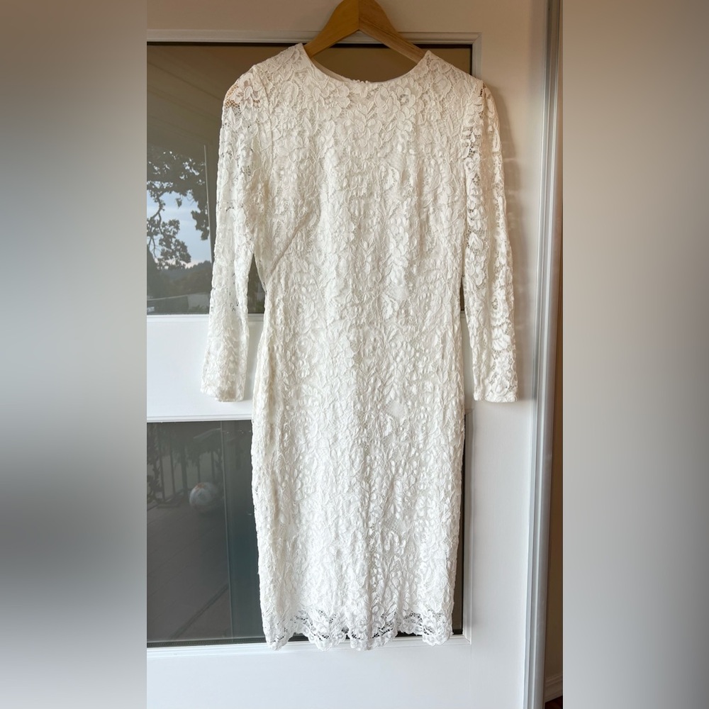 White Lace Long Sleeve Dress